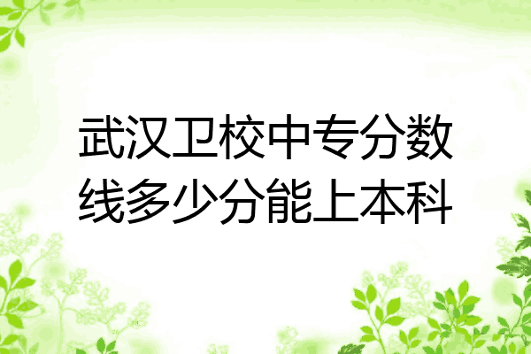 武汉卫校中专分数线多少分能上本科