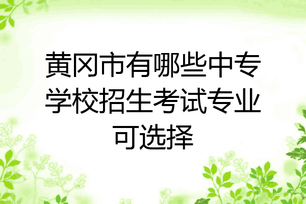 黄冈市有哪些中专学校招生考试专业可选择