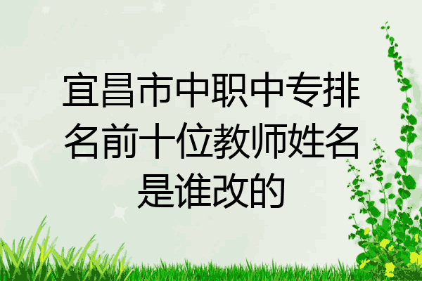 宜昌市中职中专排名前十位教师姓名是谁改的