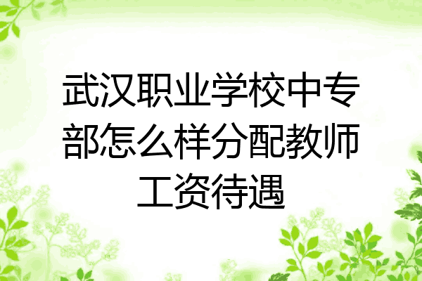 武汉职业学校中专部怎么样分配教师工资待遇