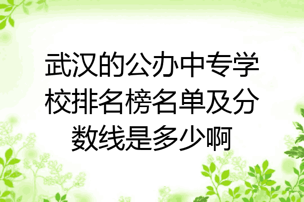 武汉的公办中专学校排名榜名单及分数线是多少啊