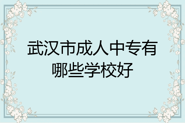 武汉市成人中专有哪些学校好
