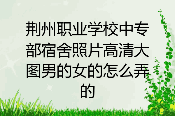 荆州职业学校中专部宿舍照片高清大图男的女的怎么弄的