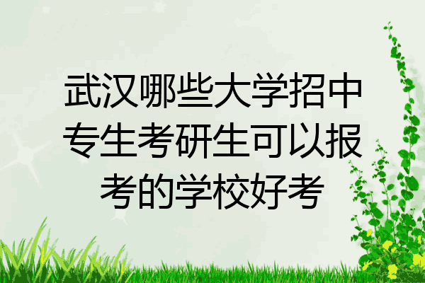 武汉哪些大学招中专生考研生可以报考的学校好考