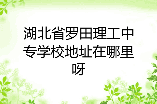 湖北省罗田理工中专学校地址在哪里呀