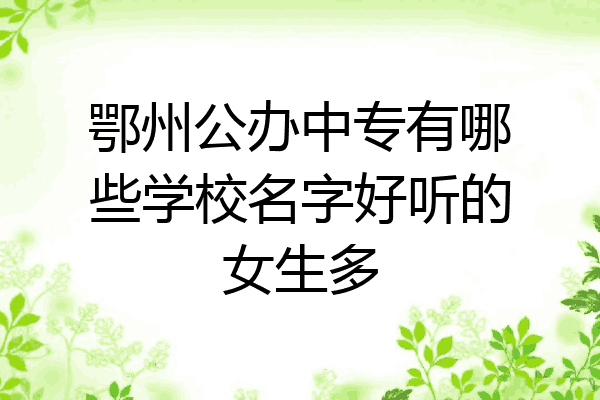 鄂州公办中专有哪些学校名字好听的女生多