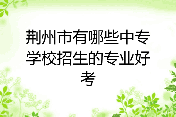 荆州市有哪些中专学校招生的专业好考