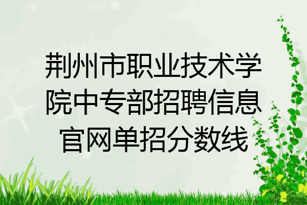 荆州市职业技术学院中专部招聘信息官网单招分数线