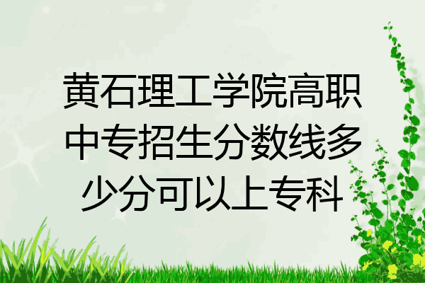 黄石理工学院高职中专招生分数线多少分可以上专科