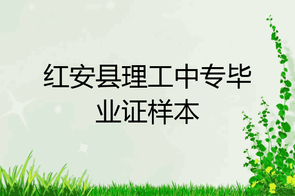 红安县理工中专毕业证样本