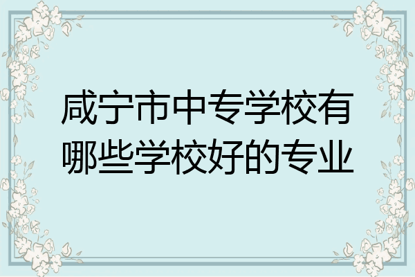 咸宁市中专学校有哪些学校好的专业