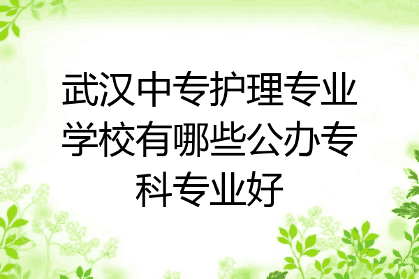 武汉中专护理专业学校有哪些公办专科专业好