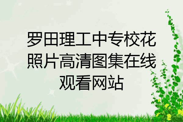 罗田理工中专校花照片高清图集在线观看网站