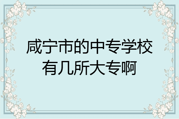 咸宁市的中专学校有几所大专啊