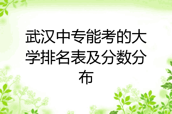 武汉中专能考的大学排名表及分数分布