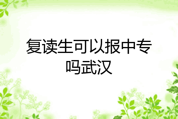 复读生可以报中专吗武汉
