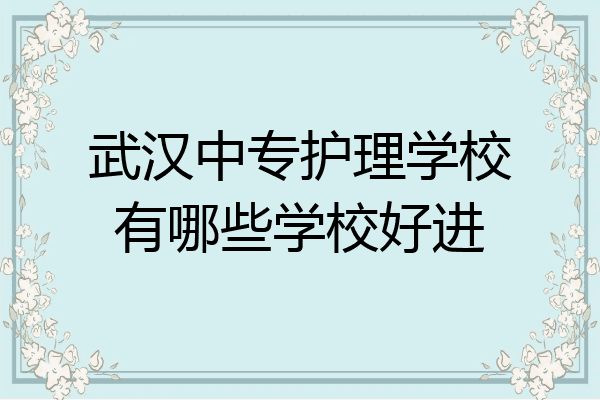 武汉中专护理学校有哪些学校好进