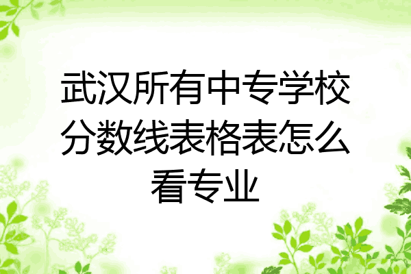 武汉所有中专学校分数线表格表怎么看专业