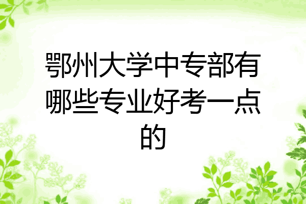 鄂州大学中专部有哪些专业好考一点的