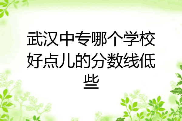 武汉中专哪个学校好点儿的分数线低些
