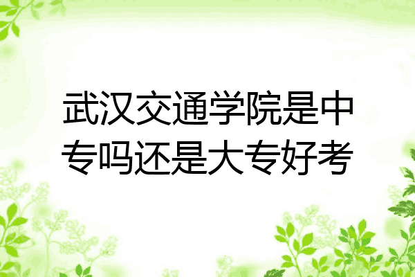 武汉交通学院是中专吗还是大专好考