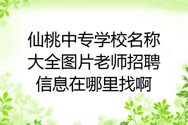 仙桃中专学校名称大全图片老师招聘信息在哪里找啊
