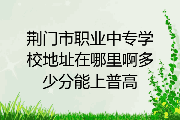 荆门市职业中专学校地址在哪里啊多少分能上普高