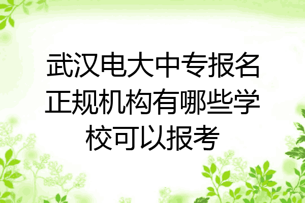 武汉电大中专报名正规机构有哪些学校可以报考