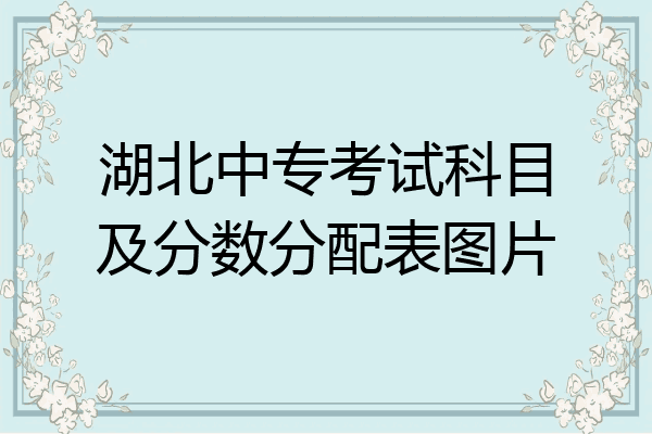 湖北中专考试科目及分数分配表图片