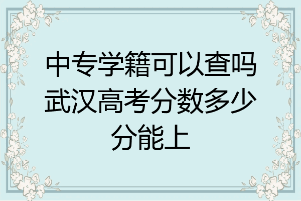 中专学籍可以查吗武汉高考分数多少分能上