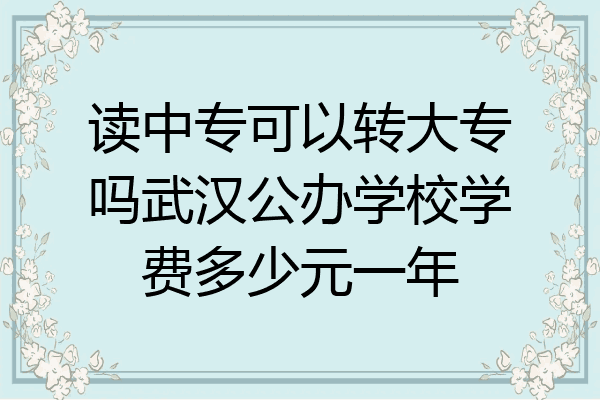 读中专可以转大专吗武汉公办学校学费多少元一年