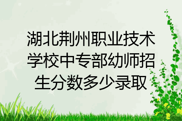 湖北荆州职业技术学校中专部幼师招生分数多少录取