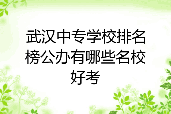 武汉中专学校排名榜公办有哪些名校好考