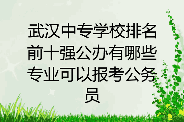 武汉中专学校排名前十强公办有哪些专业可以报考公务员