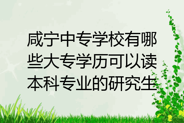 咸宁中专学校有哪些大专学历可以读本科专业的研究生