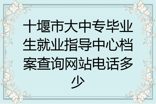 十堰市大中专毕业生就业指导中心档案查询网站电话多少