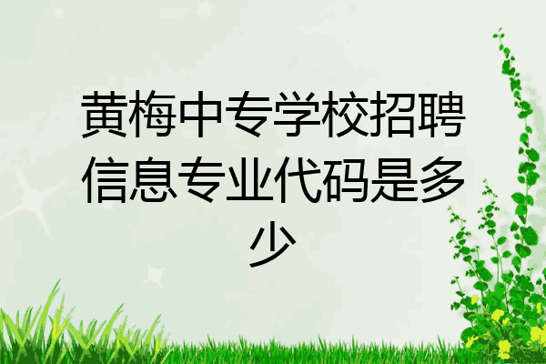 黄梅中专学校招聘信息专业代码是多少