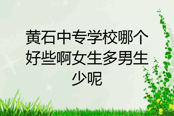 黄石中专学校哪个好些啊女生多男生少呢