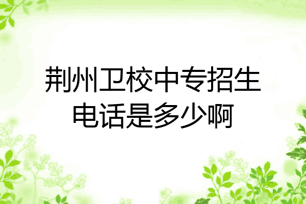 荆州卫校中专招生电话是多少啊