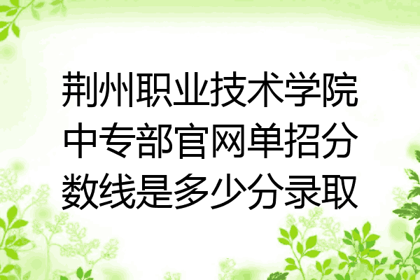 荆州职业技术学院中专部官网单招分数线是多少分录取