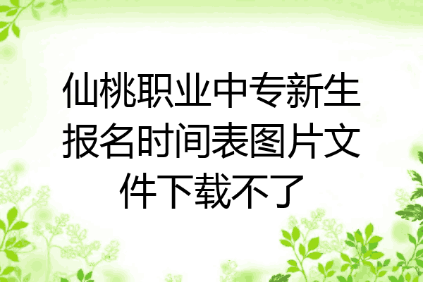 仙桃职业中专新生报名时间表图片文件下载不了