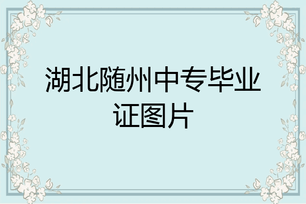 湖北随州中专毕业证图片