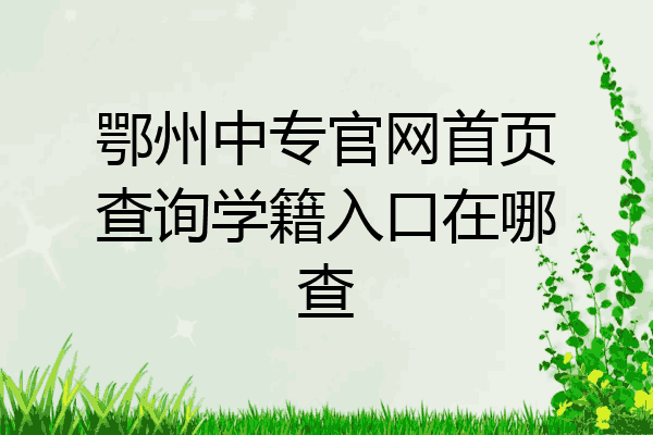 鄂州中专官网首页查询学籍入口在哪查