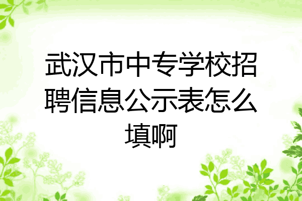 武汉市中专学校招聘信息公示表怎么填啊