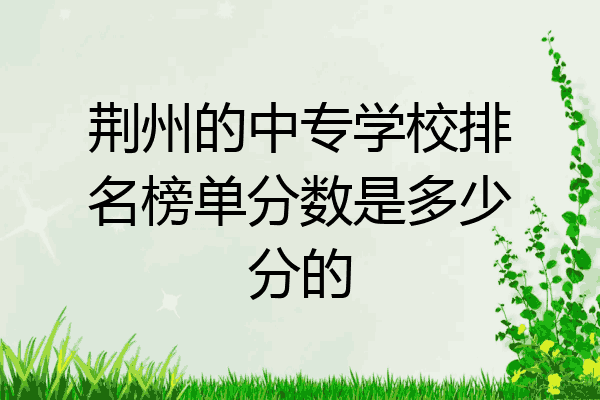 荆州的中专学校排名榜单分数是多少分的