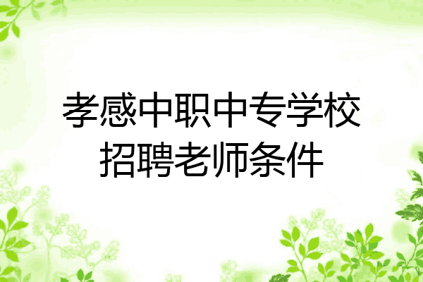 孝感中职中专学校招聘老师条件