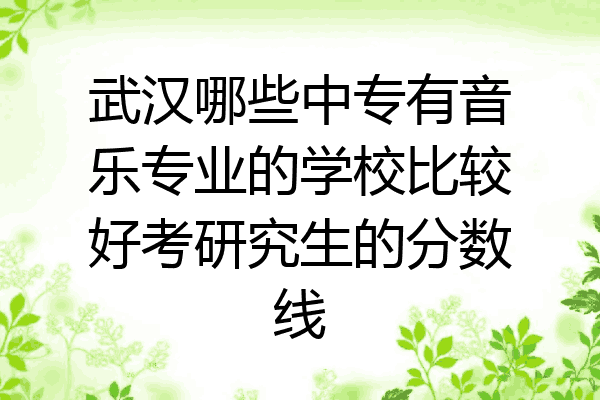 武汉哪些中专有音乐专业的学校比较好考研究生的分数线