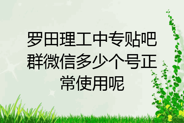 罗田理工中专贴吧群微信多少个号正常使用呢