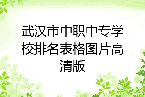 武汉市中职中专学校排名表格图片高清版