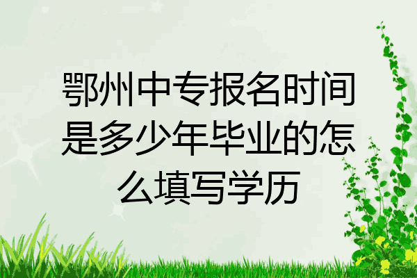 鄂州中专报名时间是多少年毕业的怎么填写学历